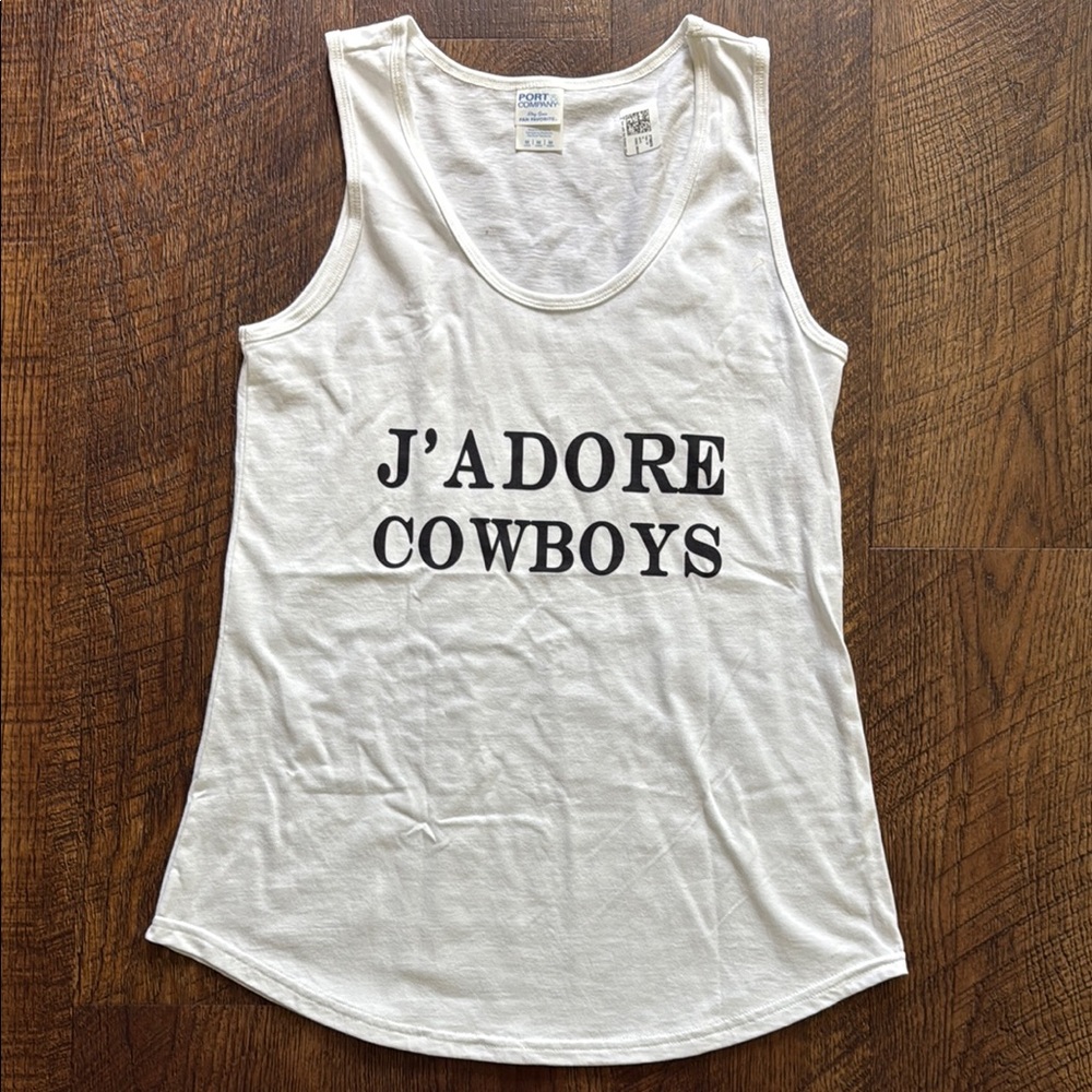 Amazon White Tank Top with Black Text